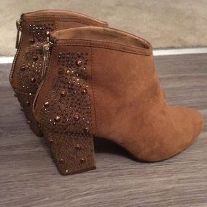 Zara booties faux suede with crystals size 7